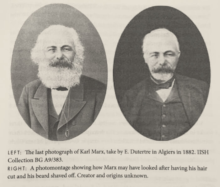 The last photograph of Karl Marx, taken by E. Dutertre in Algiers in 1882.