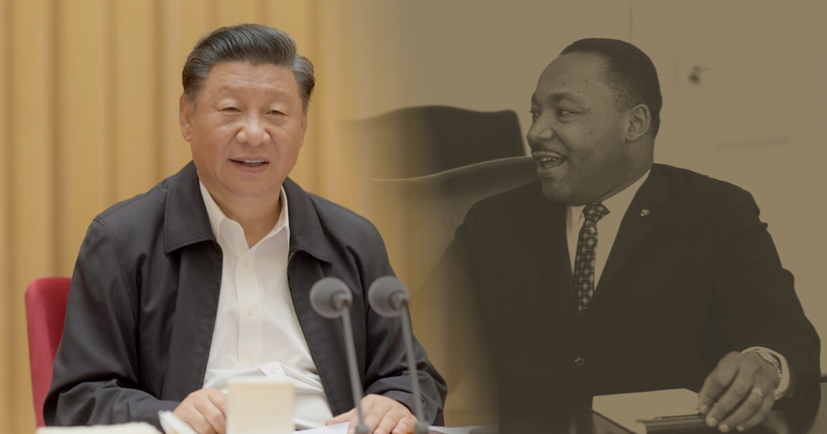 Xi Jinping alongside Martin Luther King Junior