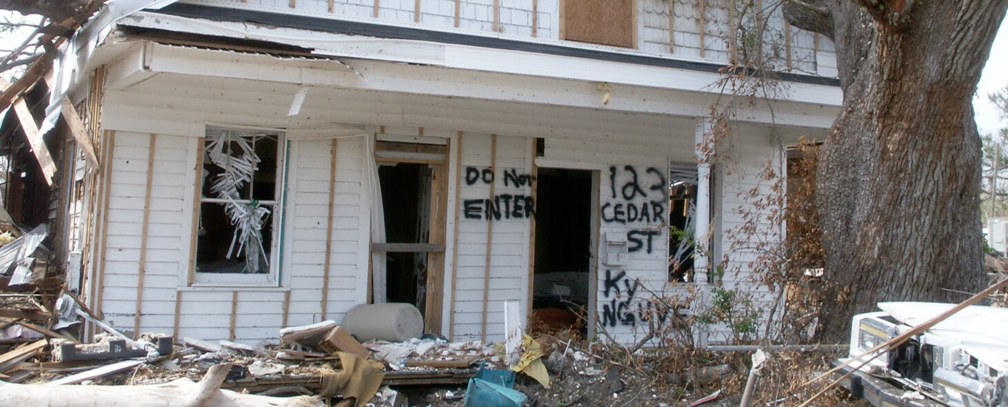 House destroyed after Hurricane Katrina