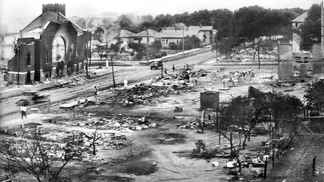 What was left of Black Wall Street after the Tulsa Race Massacre. [Source: edition.cnn.com]
